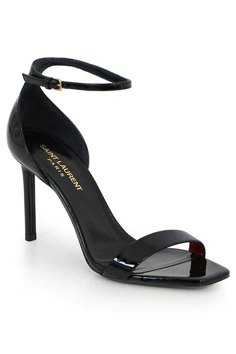 ysl amber sandals|Amber 85 leather sandals in black .